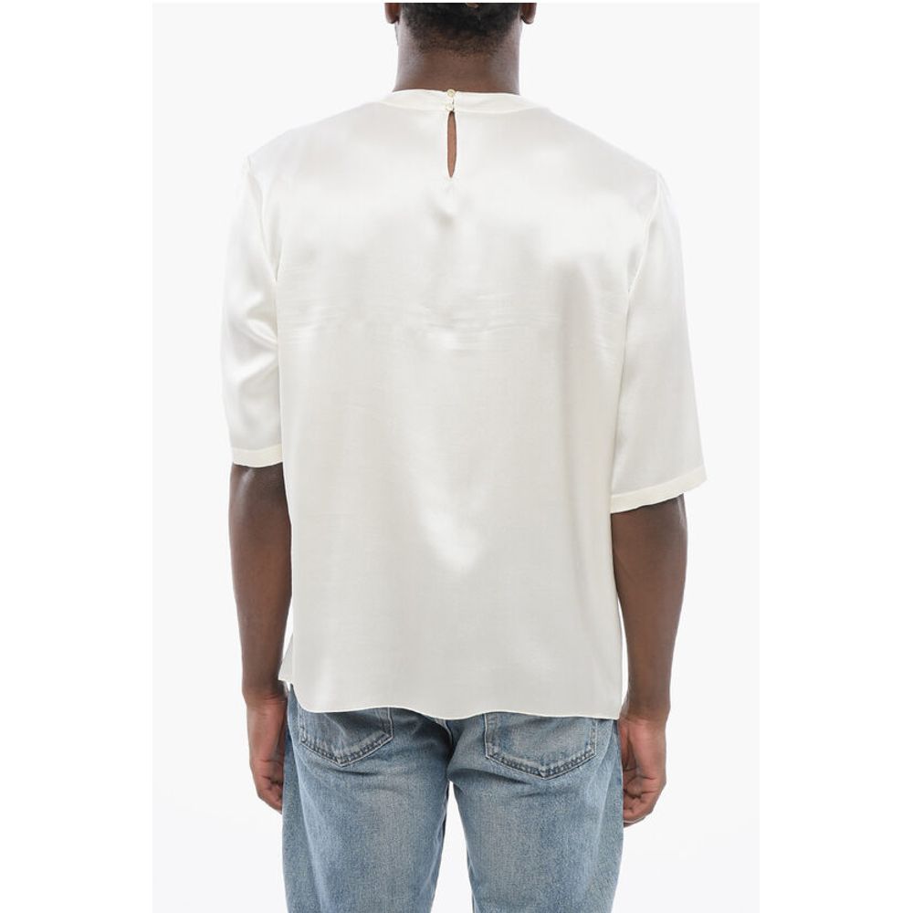 Saint Laurent Short-sleeved Silk Blouse