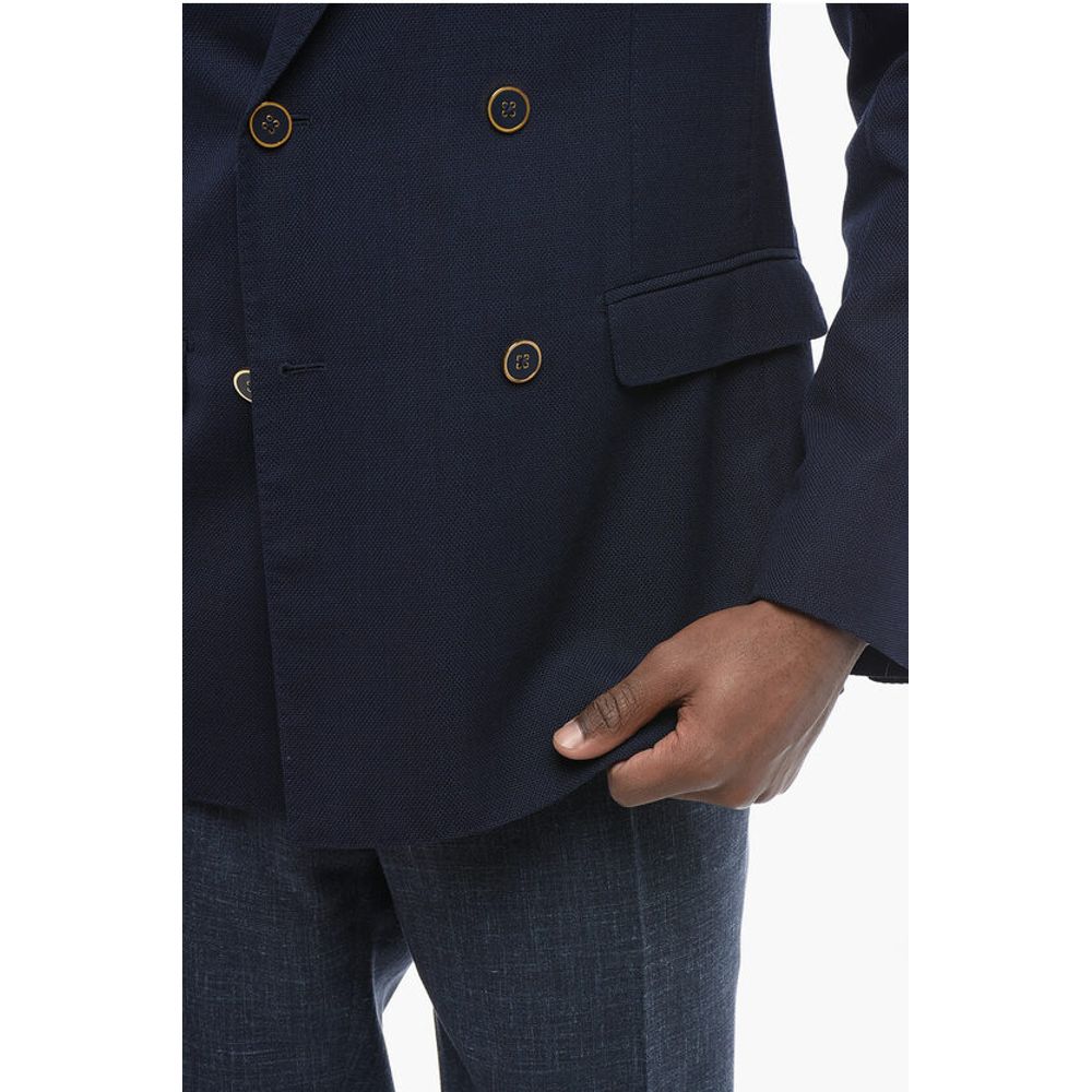 Dolce & Gabbana TAORMINA Unlined Light Wool Blazer with Double-breasted Desi