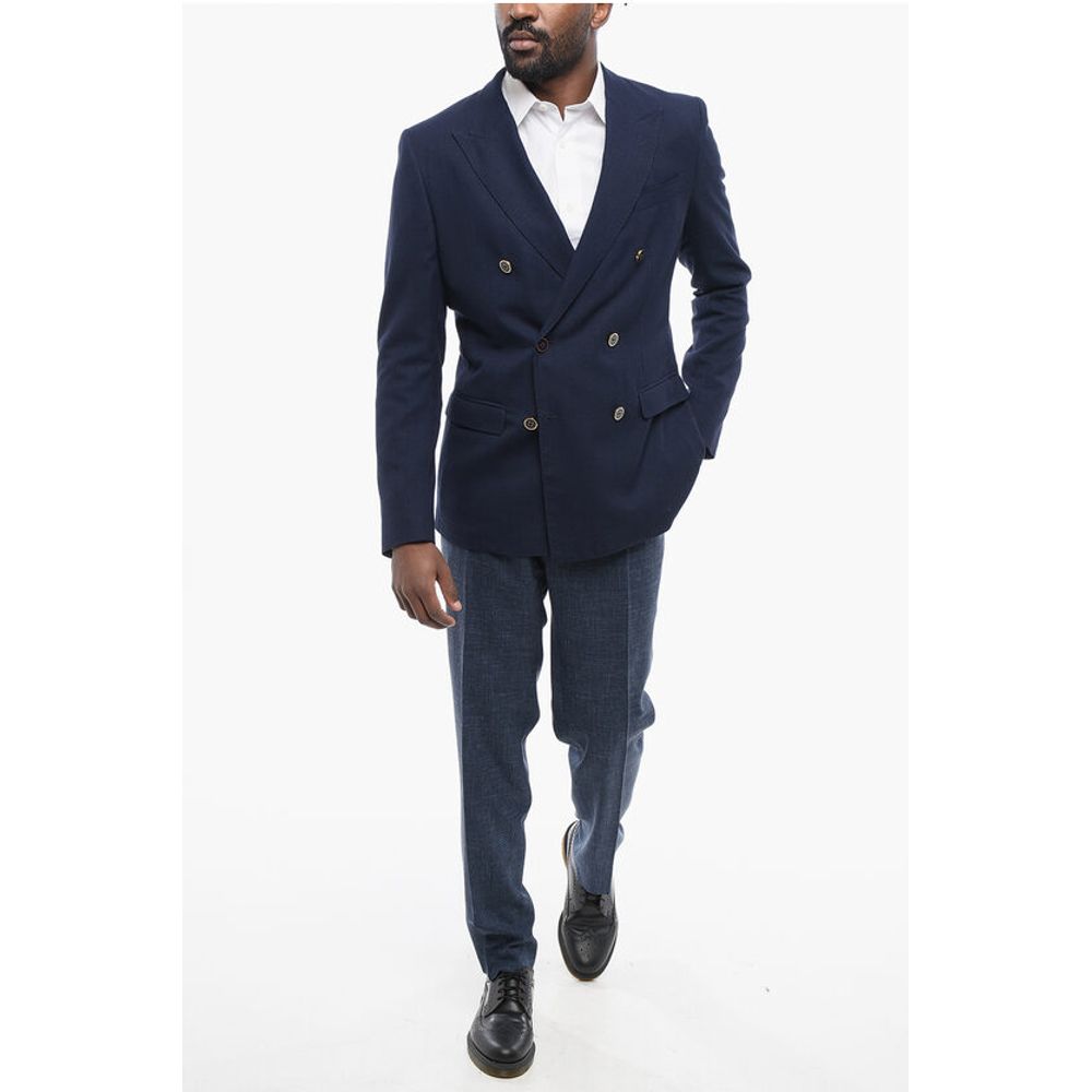 Dolce & Gabbana TAORMINA Unlined Light Wool Blazer with Double-breasted Desi