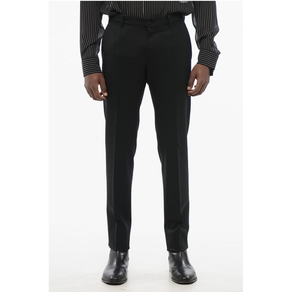 Dolce & Gabbana 4-Pocketed Stretch Wool Pants with Belt Loops