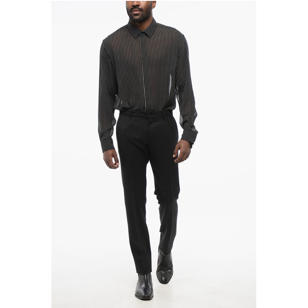 Dolce & Gabbana 4-Pocketed Stretch Wool Pants with Belt Loops