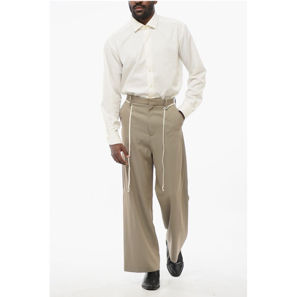 Maison Mihara Yasuhiro 4-Pocketed Wool Blend Pants with Drawstringed Waist