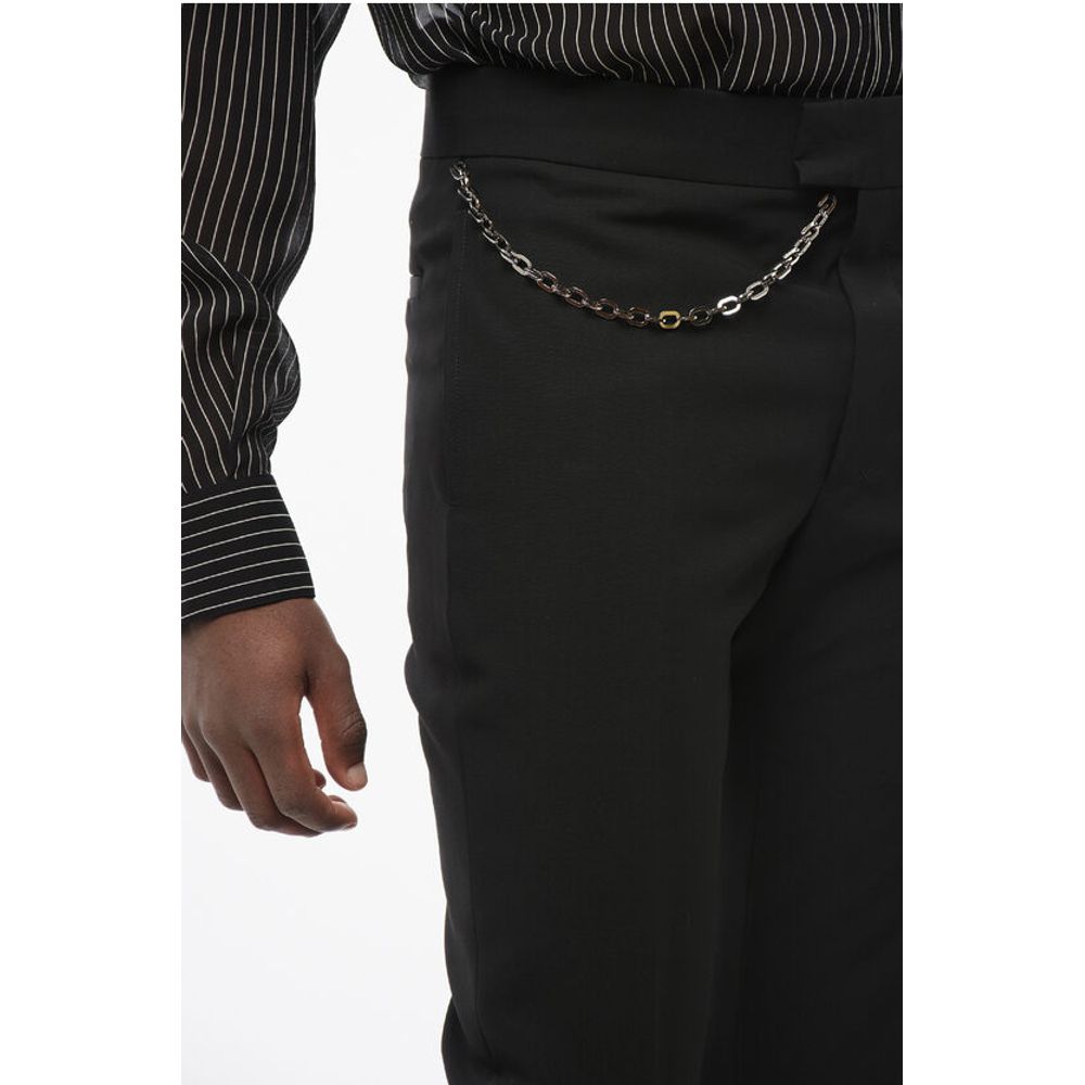 Givenchy 4-Pocketed Virgin Wool Pants with Chain Detail