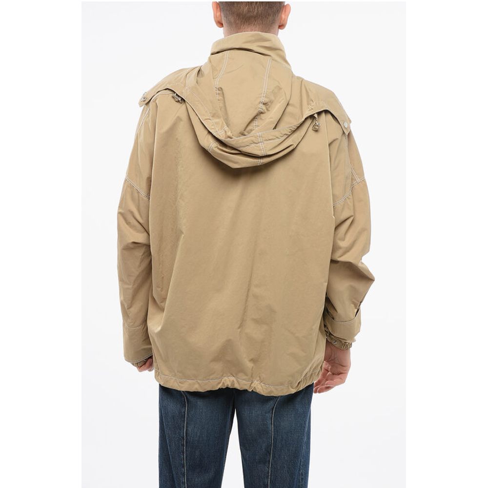 Bottega Veneta Tech Nylon Parka with Visible Stitichings