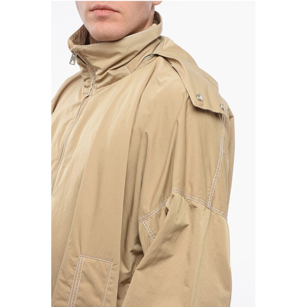 Bottega Veneta Tech Nylon Parka with Visible Stitichings