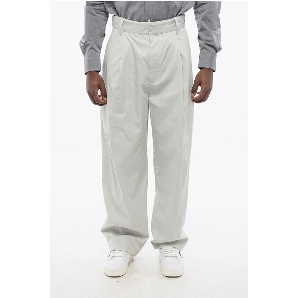Bottega Veneta Single-pleated Mom Fit Silk and Cotton Pants