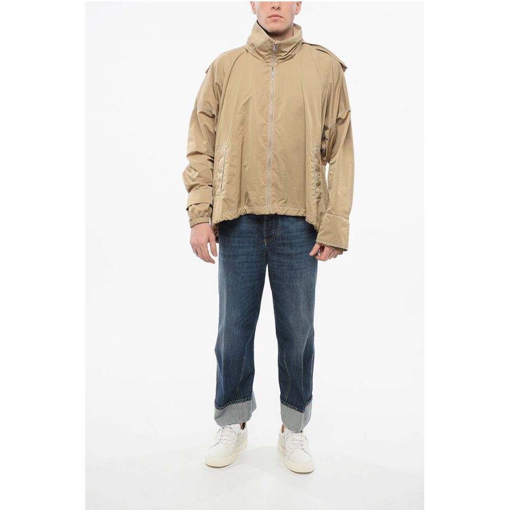 Bottega Veneta Tech Nylon Parka with Visible Stitichings