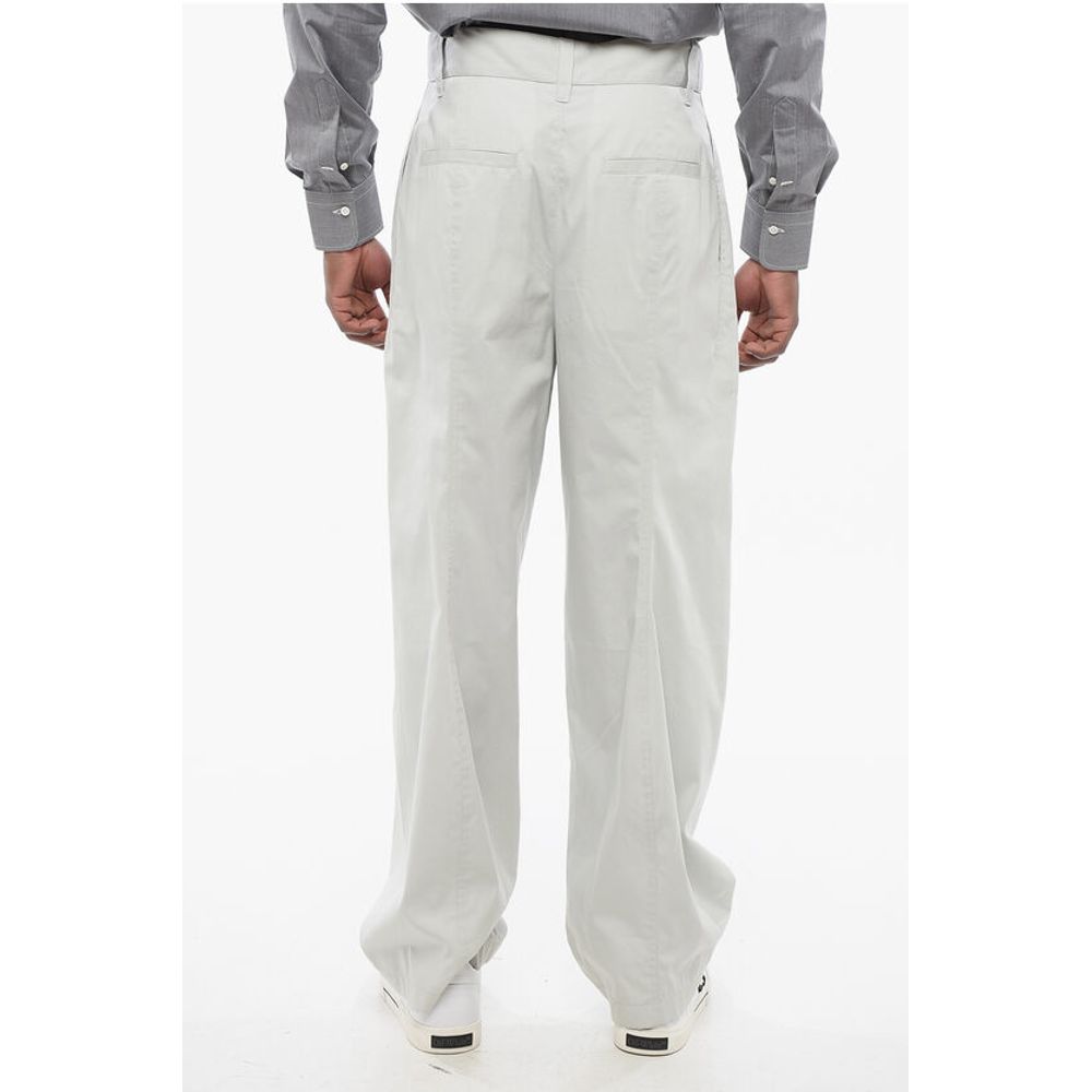 Bottega Veneta Single-pleated Mom Fit Silk and Cotton Pants