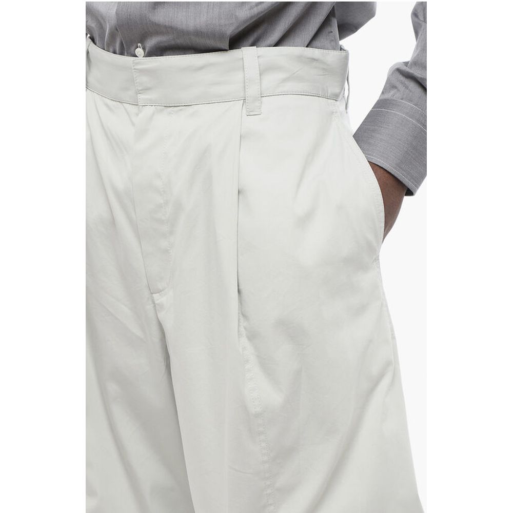Bottega Veneta Single-pleated Mom Fit Silk and Cotton Pants