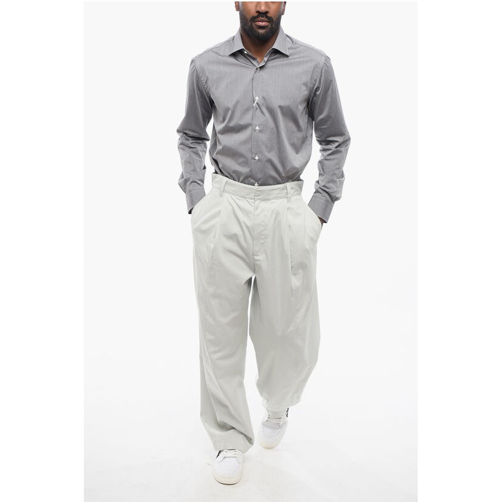 Bottega Veneta Single-pleated Mom Fit Silk and Cotton Pants