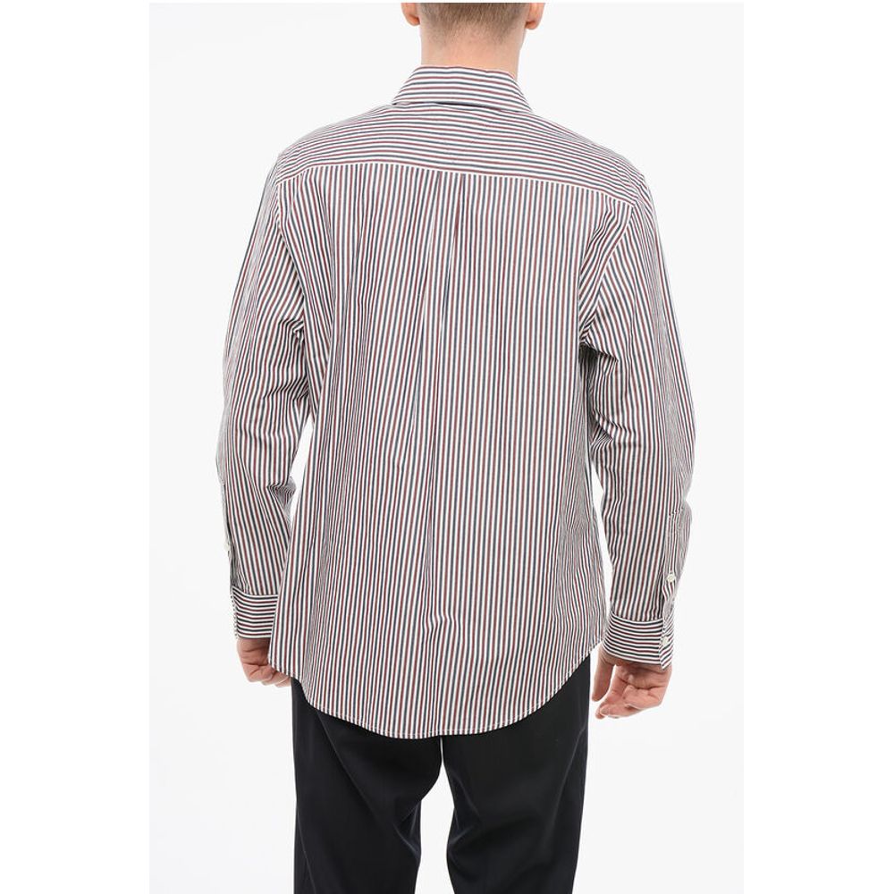 Bottega Veneta Awning Striped Cotton Shirt with Breast-pocket