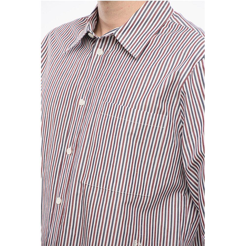 Bottega Veneta Awning Striped Cotton Shirt with Breast-pocket
