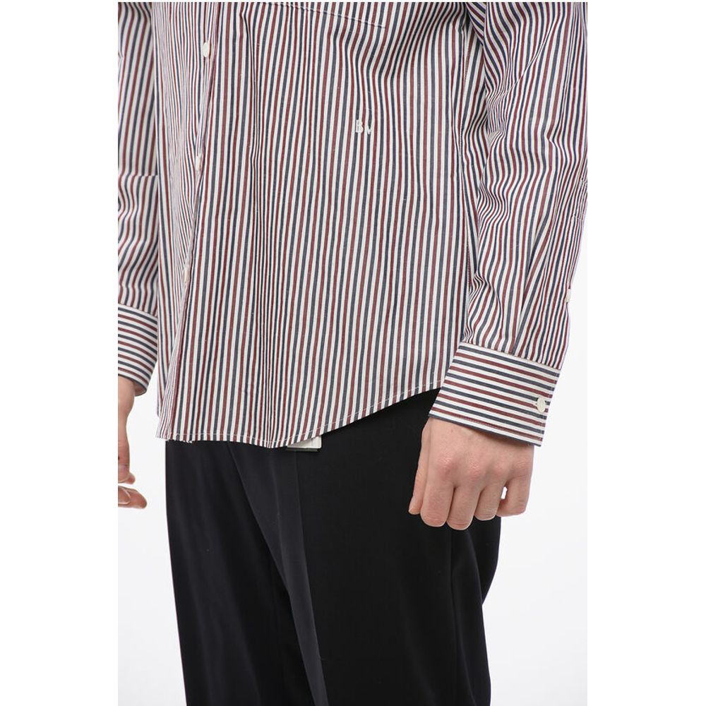Bottega Veneta Awning Striped Cotton Shirt with Breast-pocket