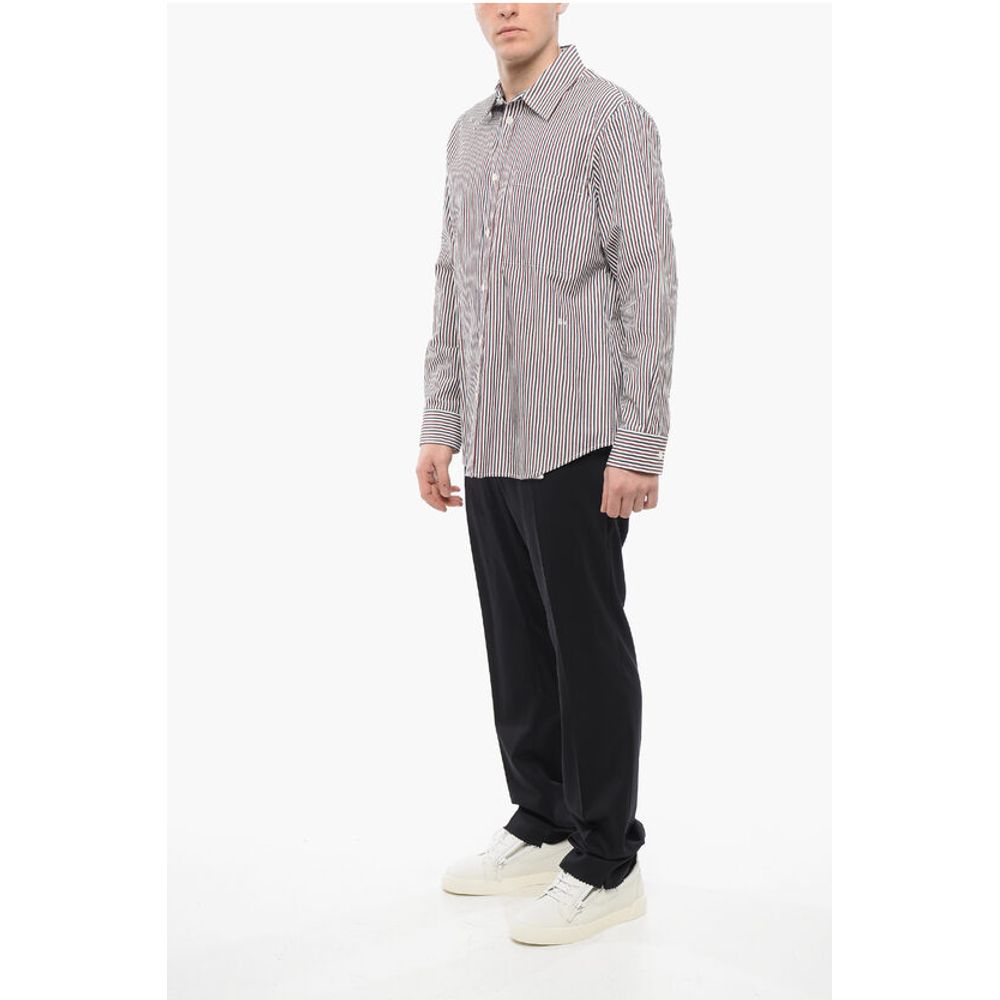 Bottega Veneta Awning Striped Cotton Shirt with Breast-pocket