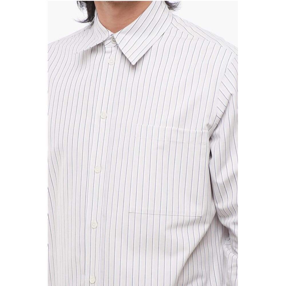 Bottega Veneta Hairline Cotton Shirt with Breast-pocket