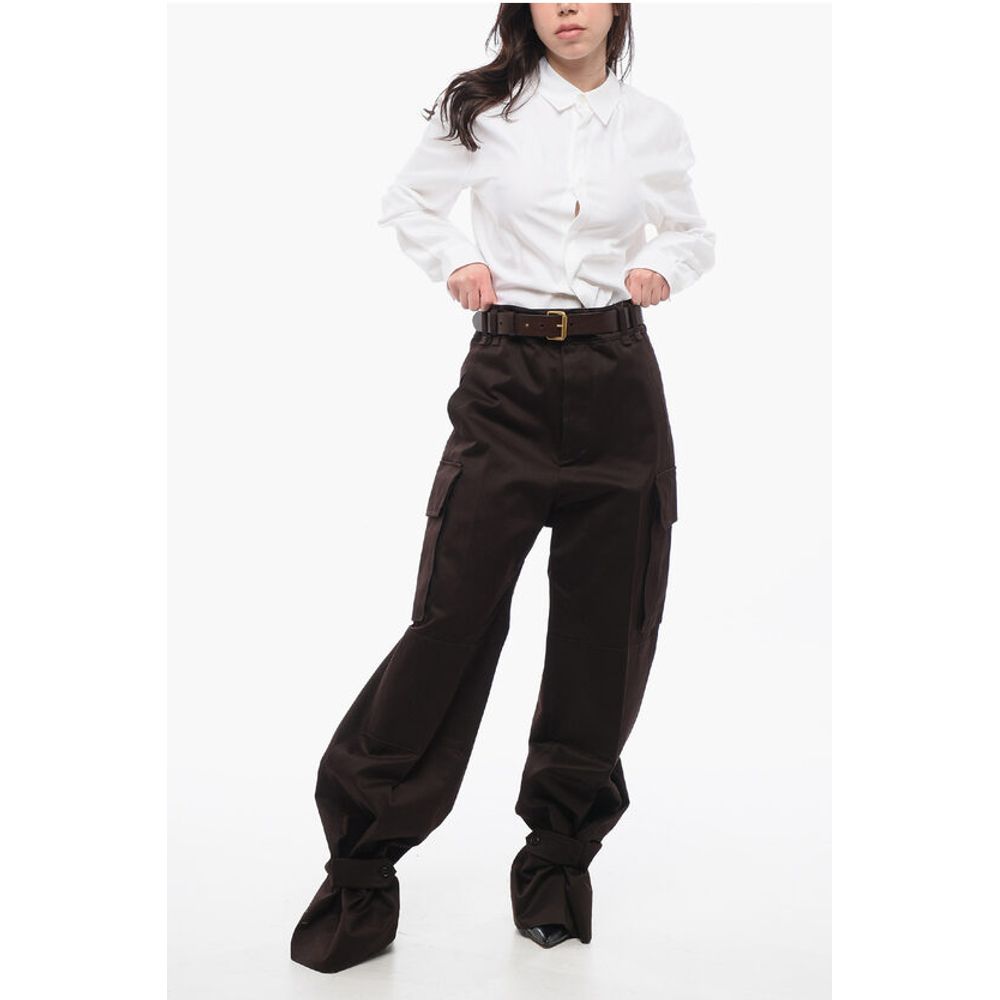 Saint Laurent High-waisted Cargo Pants with Leather Belt