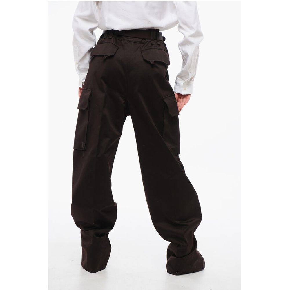 Saint Laurent High-waisted Cargo Pants with Leather Belt