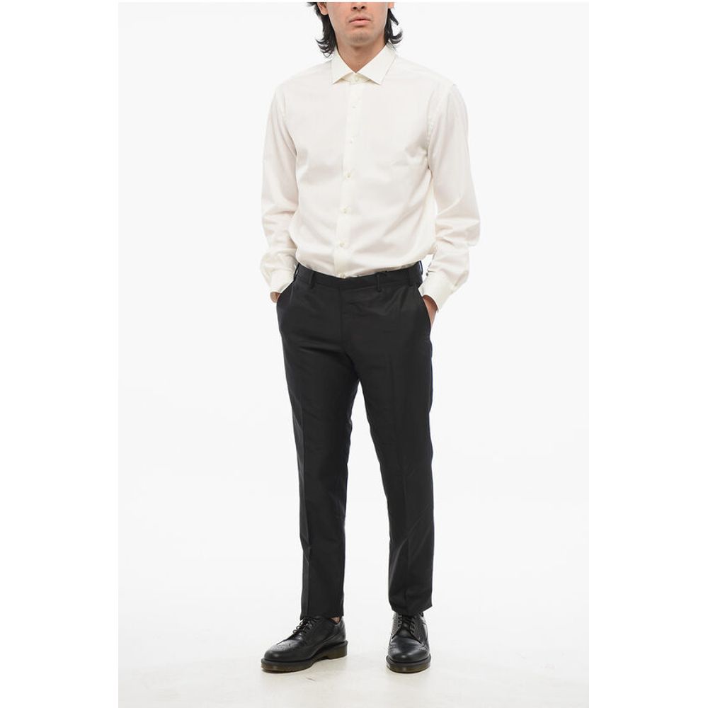 Corneliani CC COLLECTION Rip Stop Checked Wool and Silk CERIM.RESET Pan