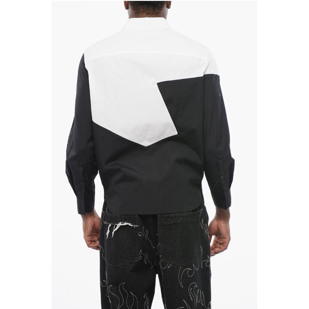 Neil Barrett Two-Tone Loose Fit Shirt with Spread Collar
