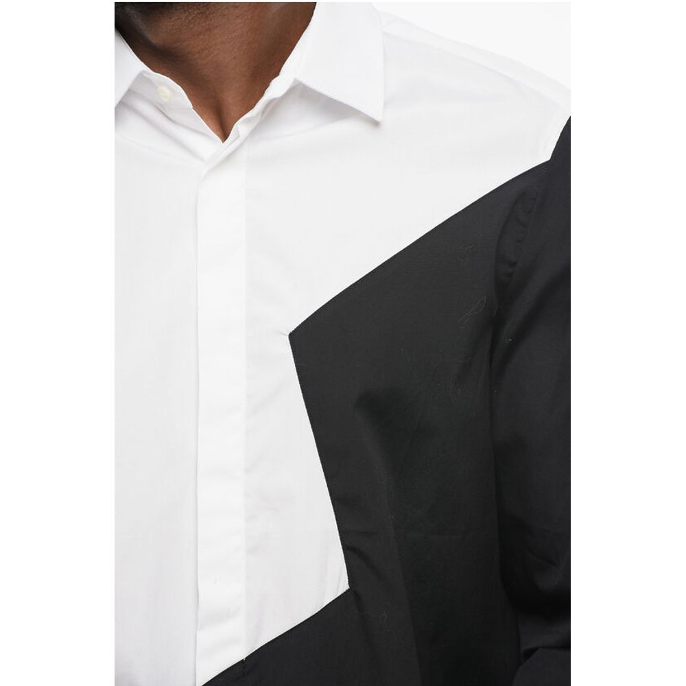 Neil Barrett Two-Tone Loose Fit Shirt with Spread Collar