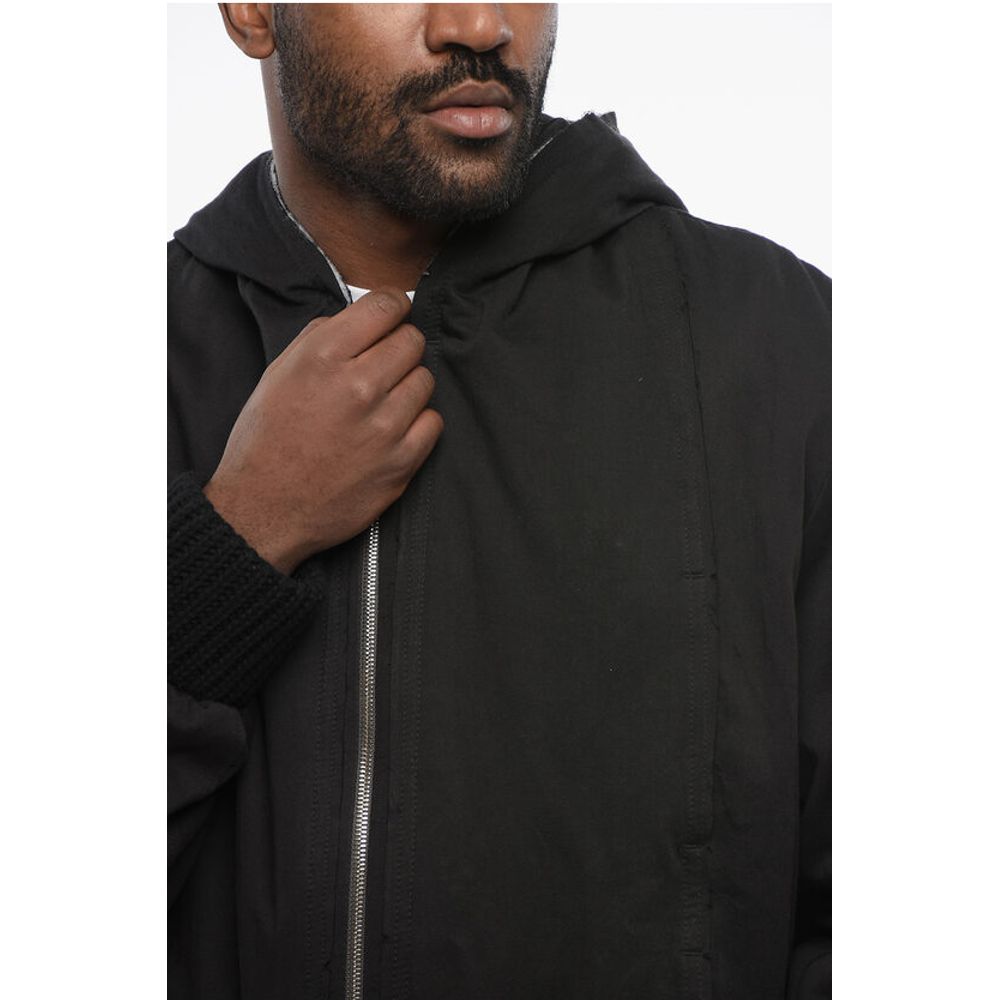 Airei Cotton Padded Jacket with Hood and Knit Edge