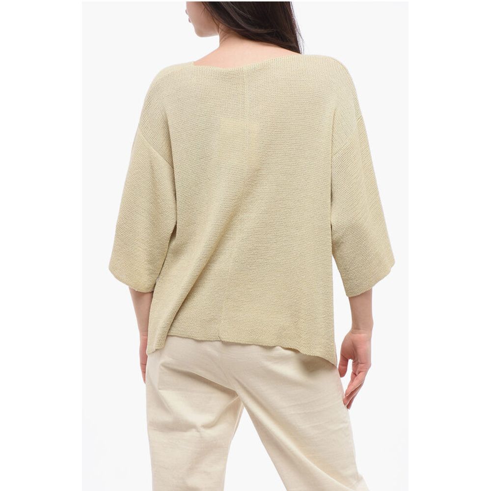 The Row Linen FALEXIS Top with 3/4 Sleeves