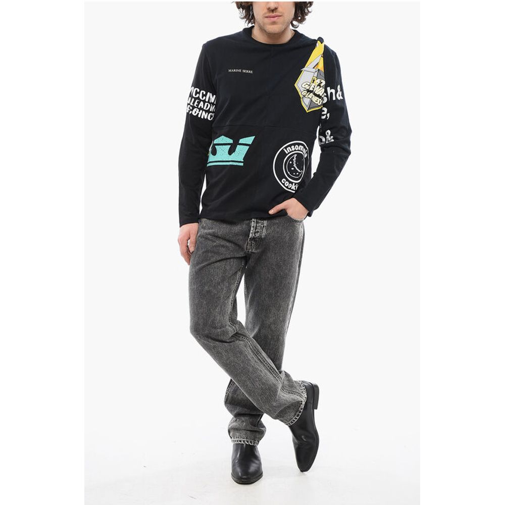 Marine Serre Printed Asymmetrical Effect Crew-neck T-shirt
