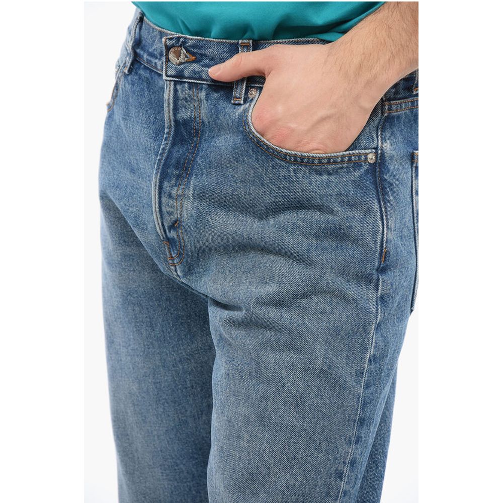 Straight Cut Jeans With Visible Stitching 21cm