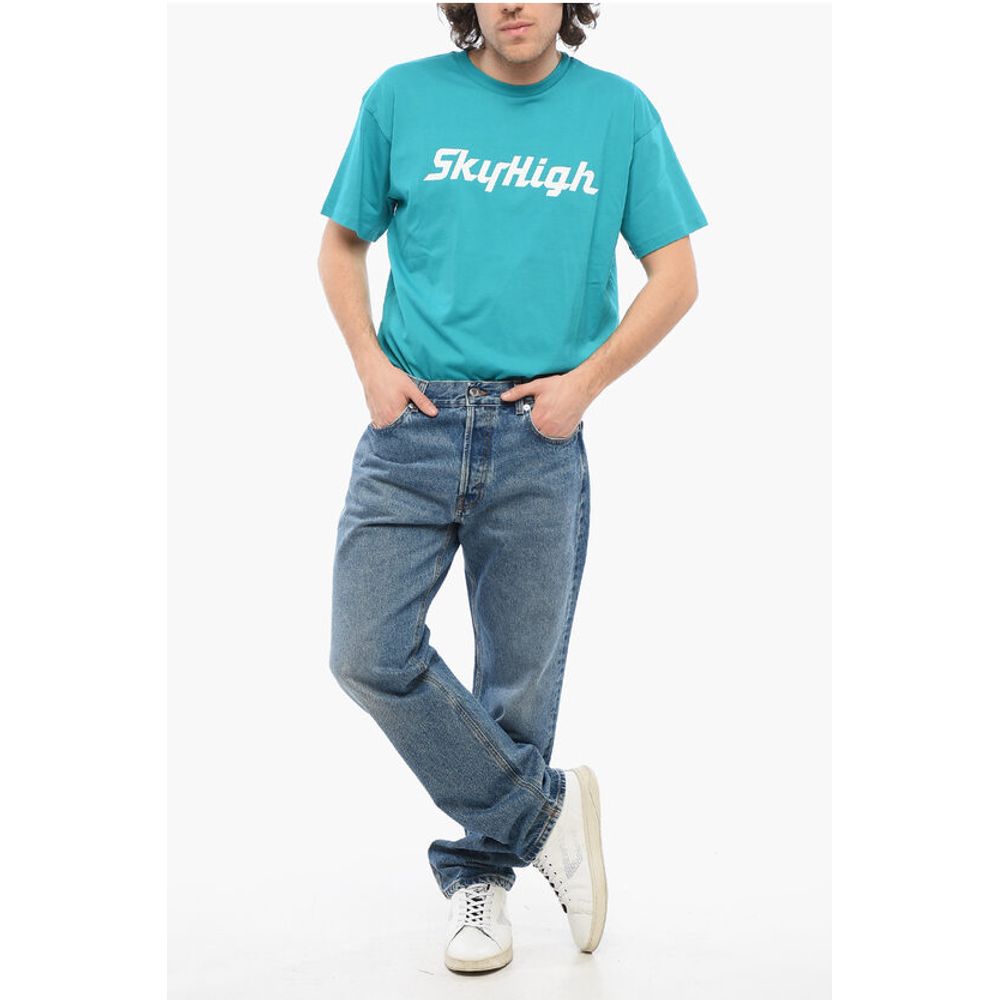 Straight Cut Jeans With Visible Stitching 21cm