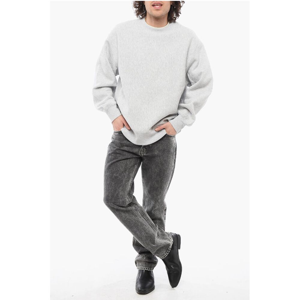 Champion Solid Color Fleeced-Cotton Crew-neck Sweatshirt