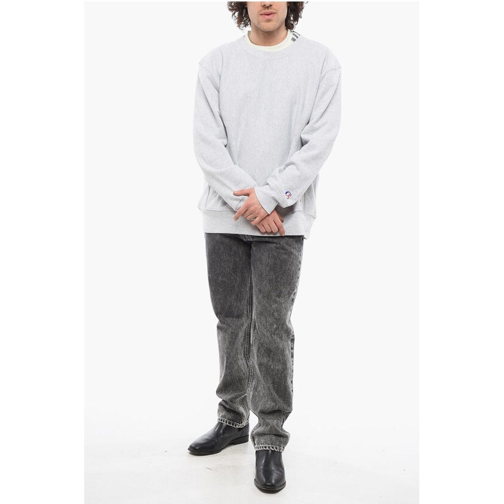 Champion Solid Color Fleeced-Cotton Crew-neck Sweatshirt