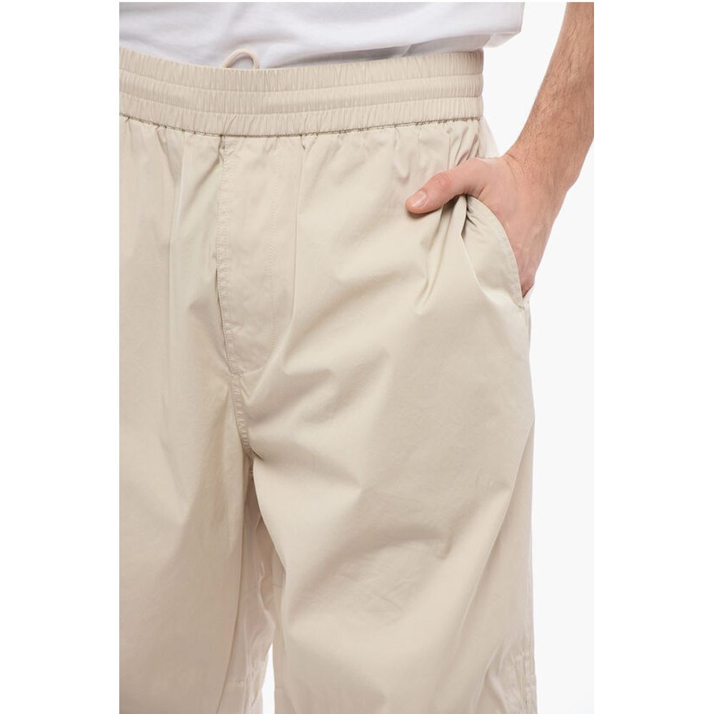 Burberry Cotton Blend Pants with Drawstringed Ankle