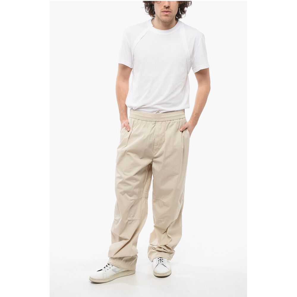 Burberry Cotton Blend Pants with Drawstringed Ankle