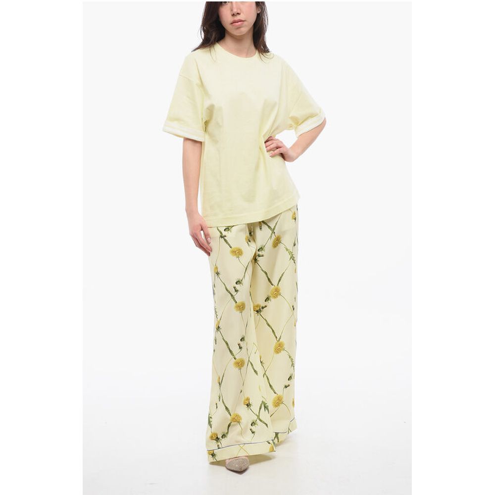 Burberry Crew Neck Dropped Shoulder Cotton T-Shirt
