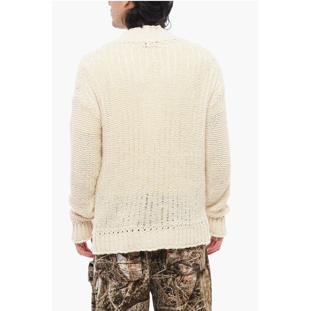 Roberto Collina V-Neck Perforated Cotton Cardigan