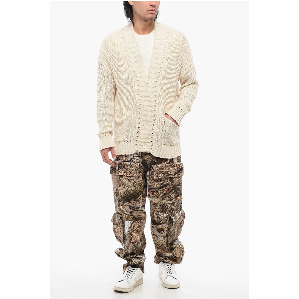 Roberto Collina V-Neck Perforated Cotton Cardigan