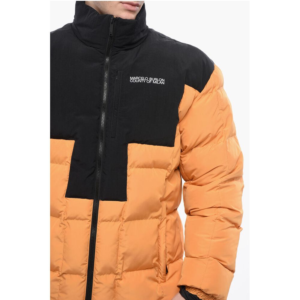 Marcelo Burlon Two Tone Designed LOGO CROSS Padded Jacket