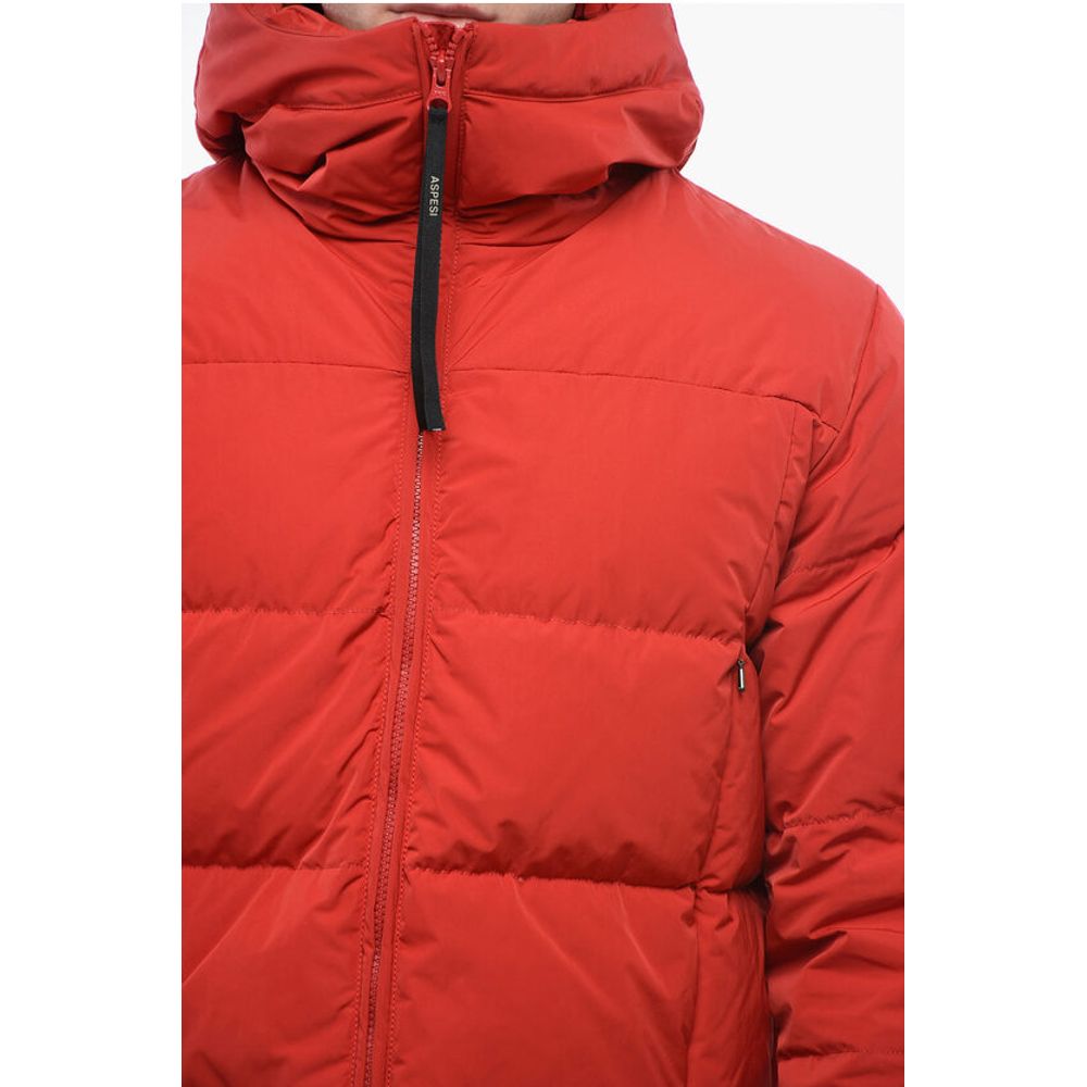Aspesi Hooded Quilted Down Jacket with Front Zip