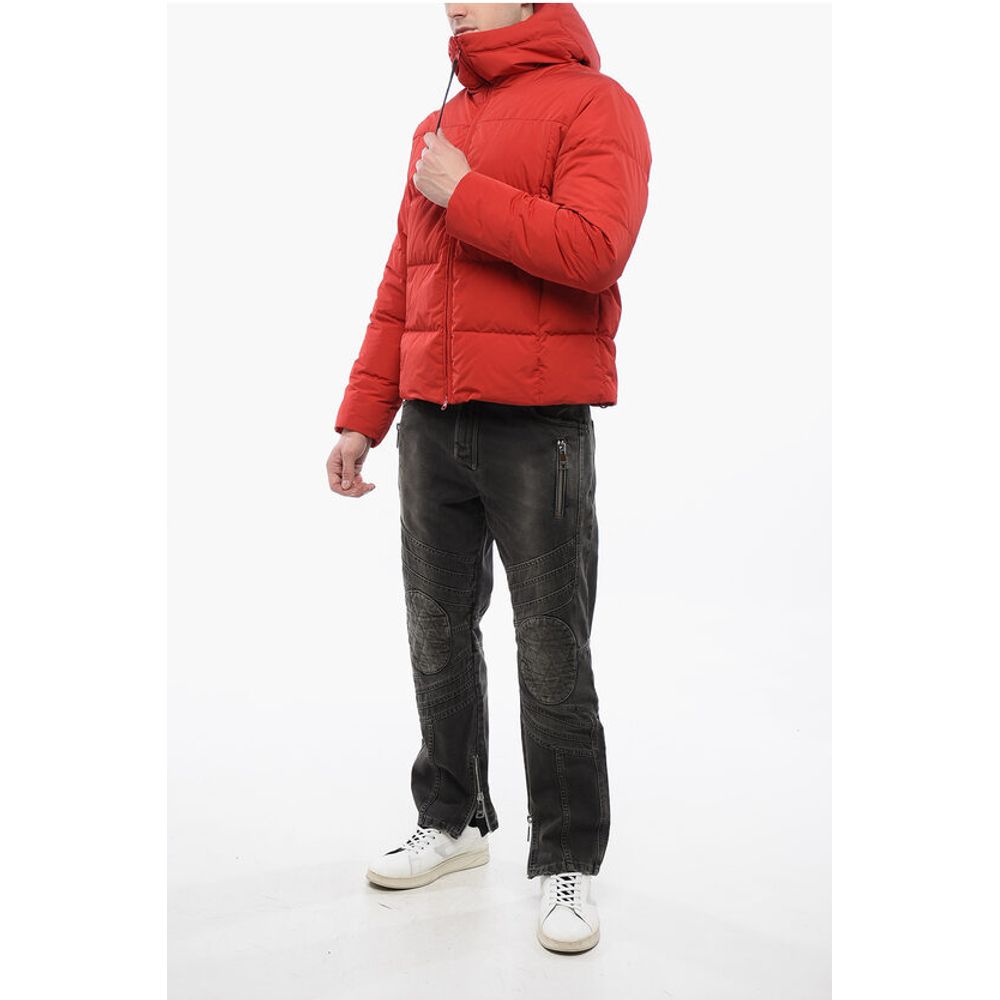 Aspesi Hooded Quilted Down Jacket with Front Zip