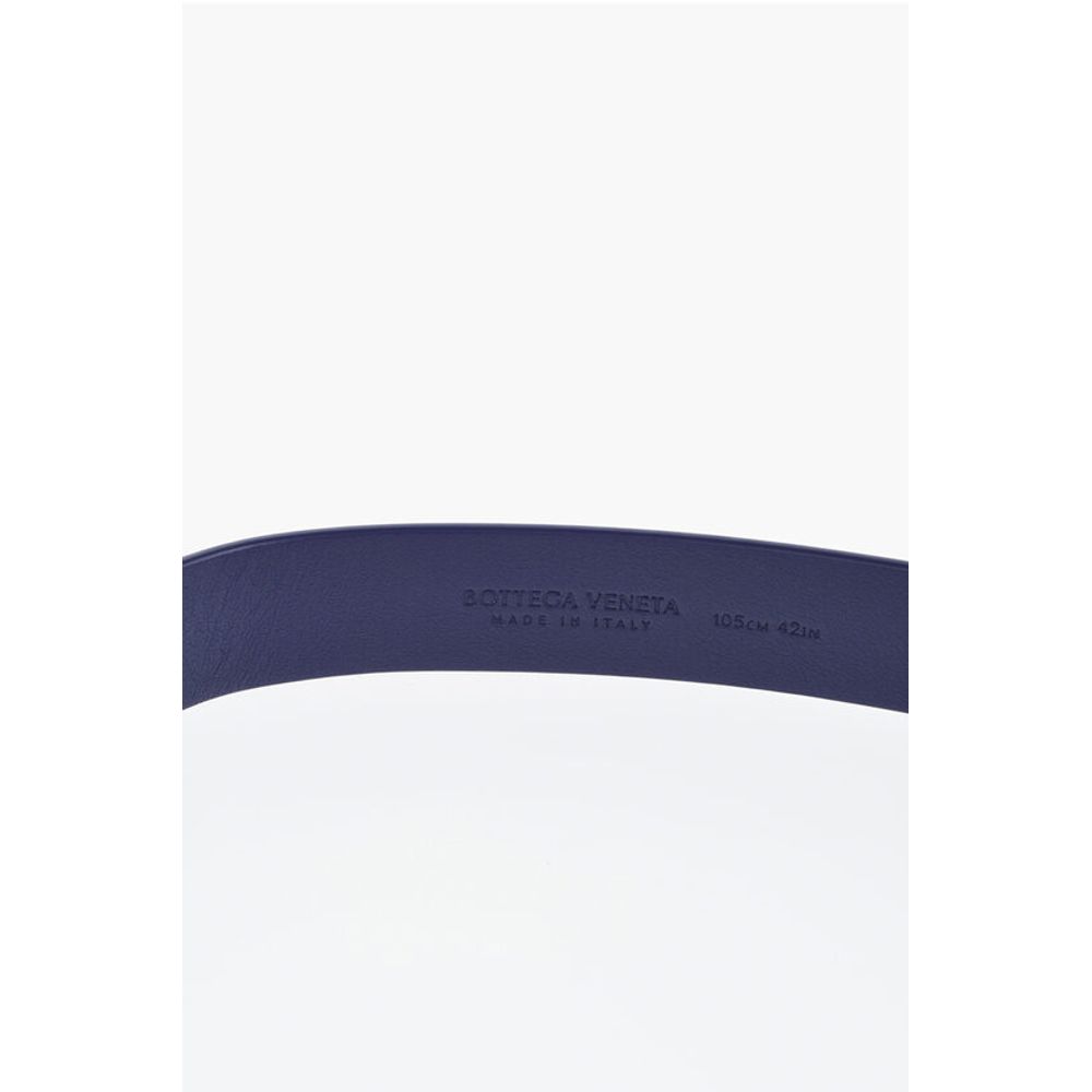 Bottega Veneta Solid Color Leather Belt with Triangle Buckle 25mm