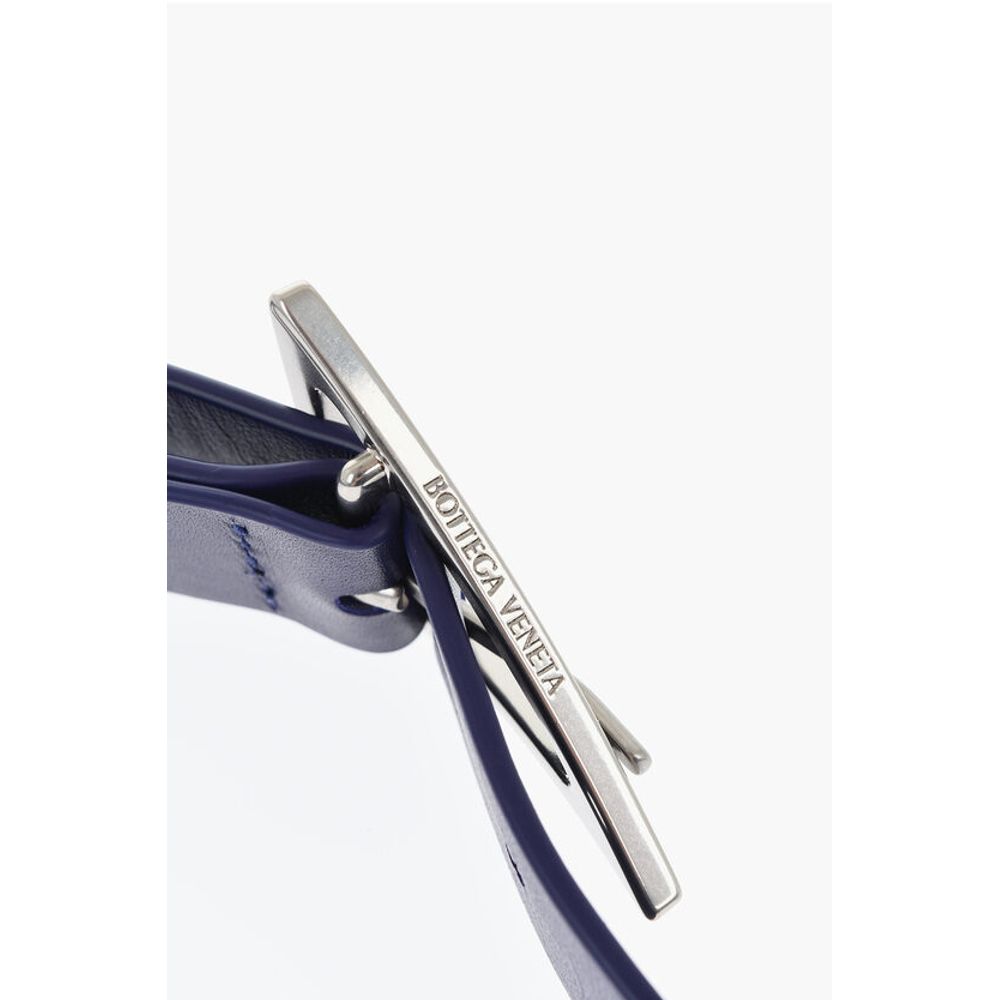 Bottega Veneta Solid Color Leather Belt with Triangle Buckle 25mm