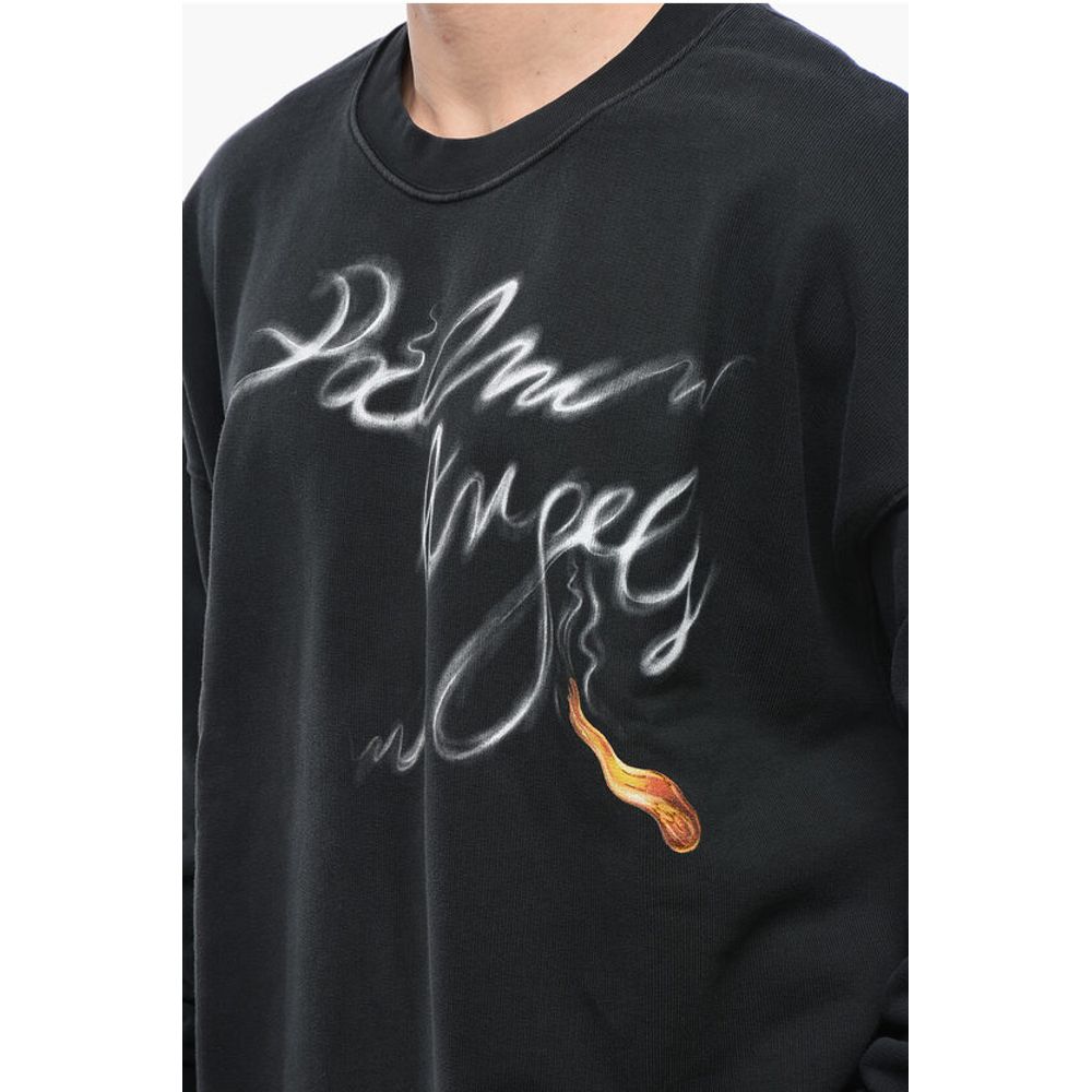Palm Angels Crew Neck FOGGY Brushed Cotton Sweatshirt