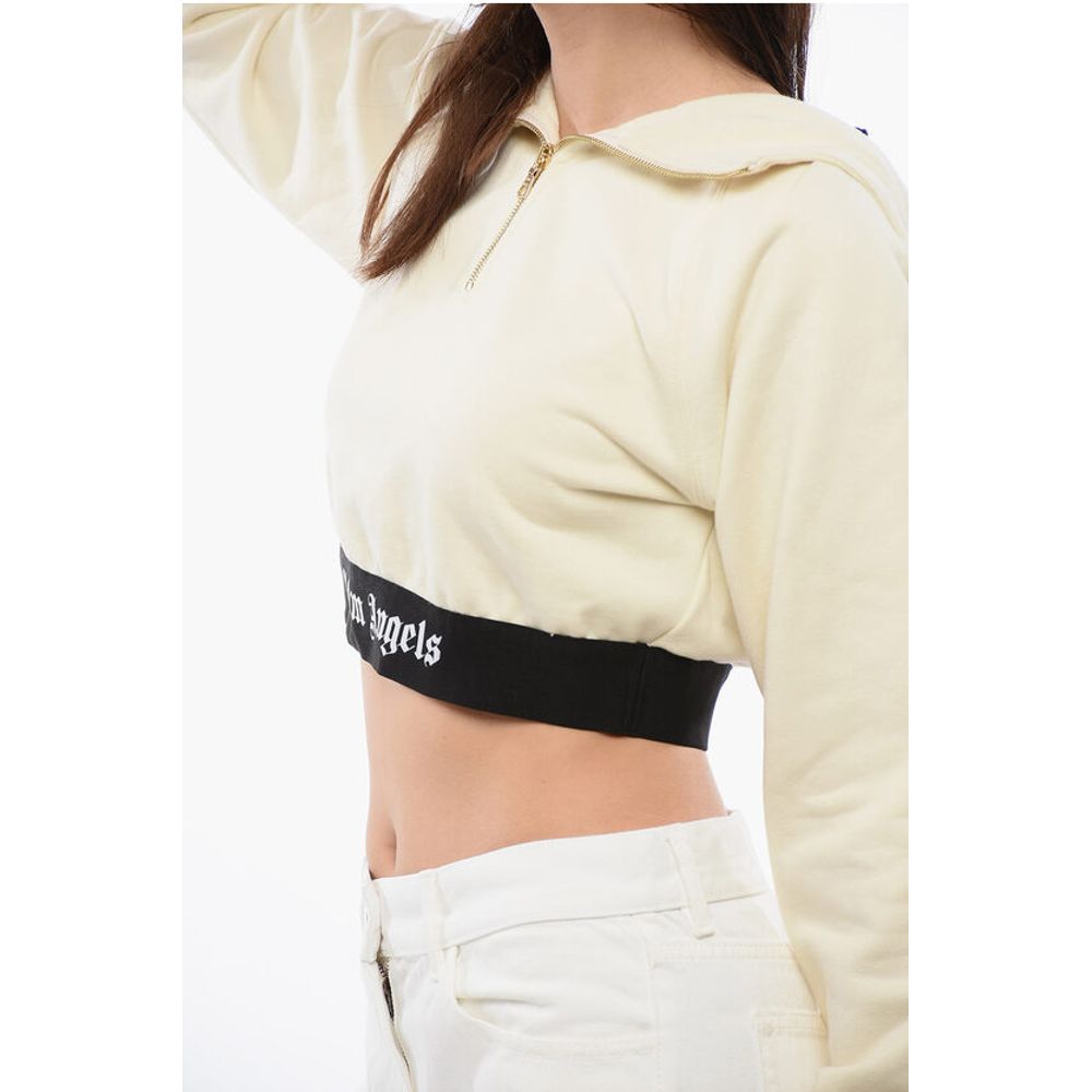 Palm Angels Brushed Cotton Hoodie With Logoed Band