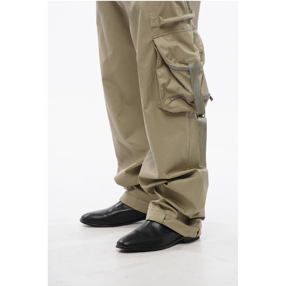 Off-White High Waisted Cargo Pants With Zipped Pockets