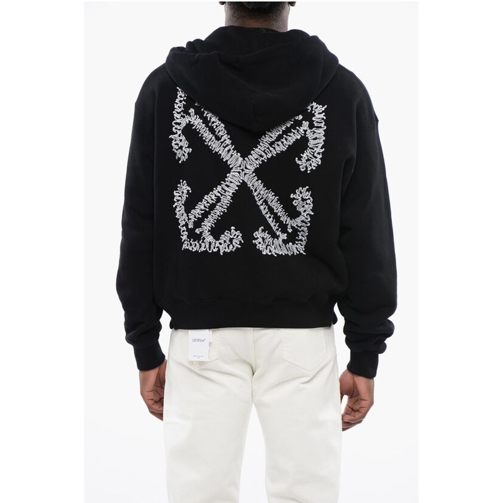 Off-White Hoodie TATTOO ARROW ZIP SKATE with 2 Pockets and Zip Closure