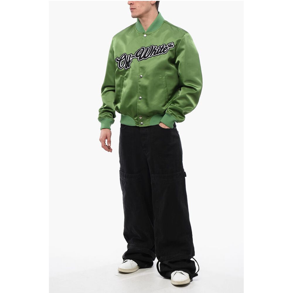 Off-White Nylon WILLOW Bomber Jacket with Front Logo
