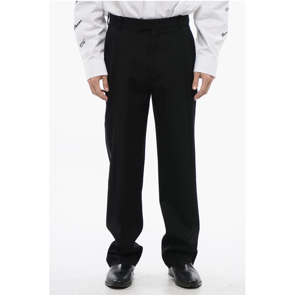 Off-White Double Pleated High Waisted Wool Pants