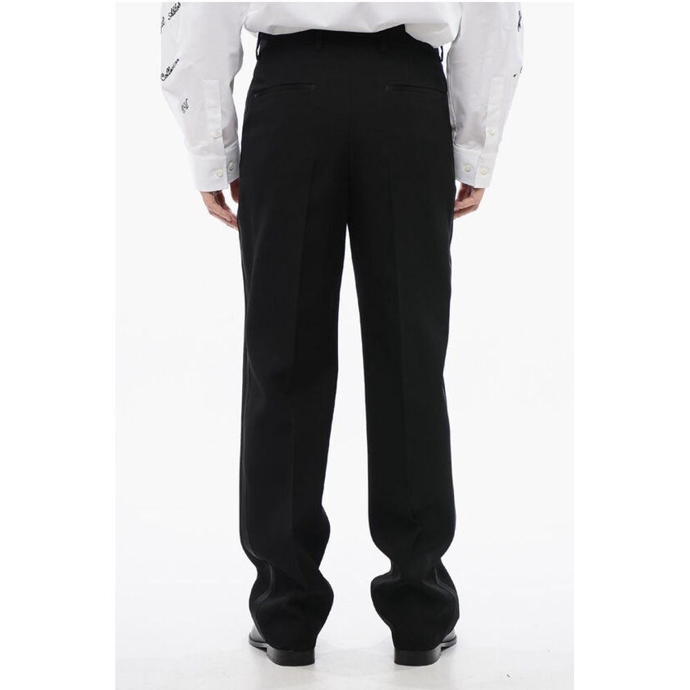 Off-White Double Pleated High Waisted Wool Pants