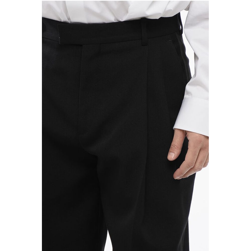 Off-White Double Pleated High Waisted Wool Pants