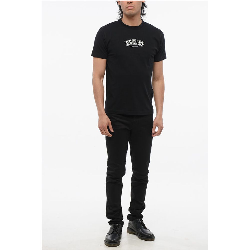 Off-White LOGIC Printed Slim Fit Crew-neck T-Shirt